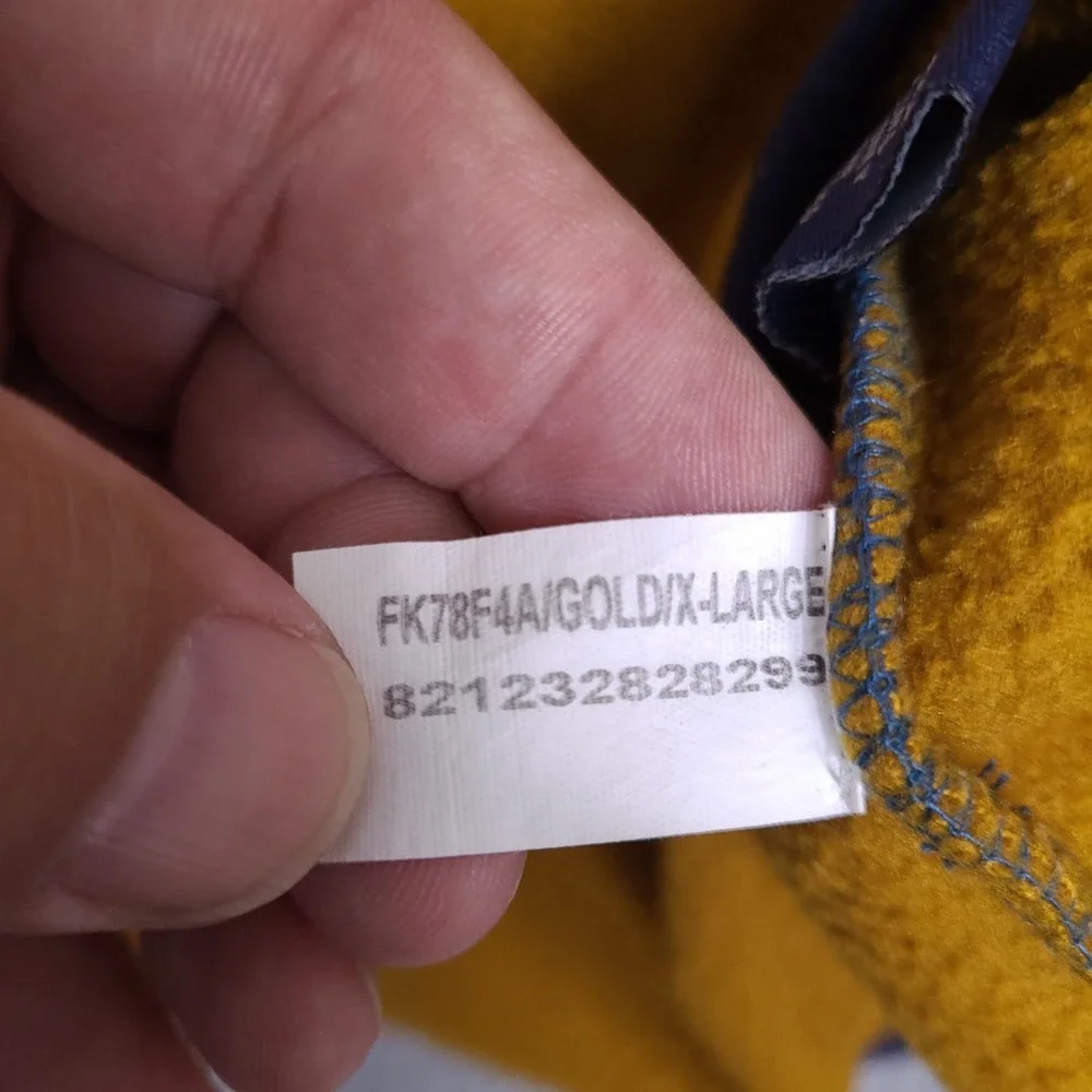 Massive Outdoor Fleece Sweater Mens XL Snap Button Pullover Gold Blue Colorblock